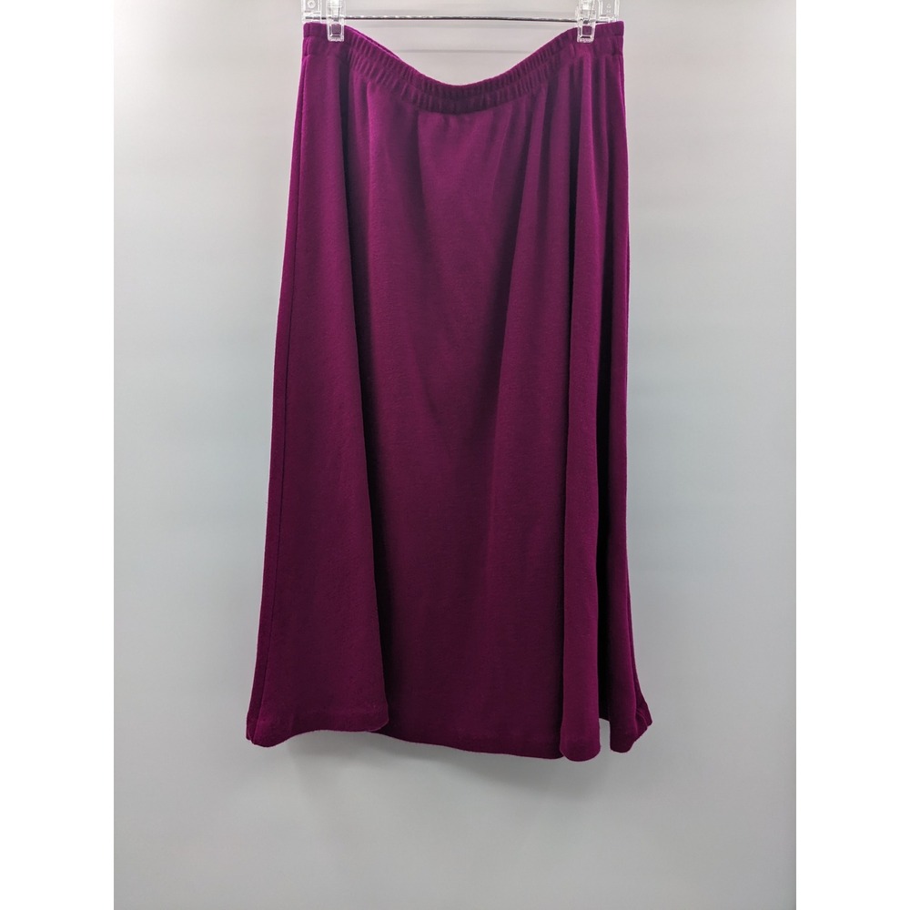 Vintage 90s Sharon Anthony Plus Size 20W Purple Knit Midi Skirt Made in USA
